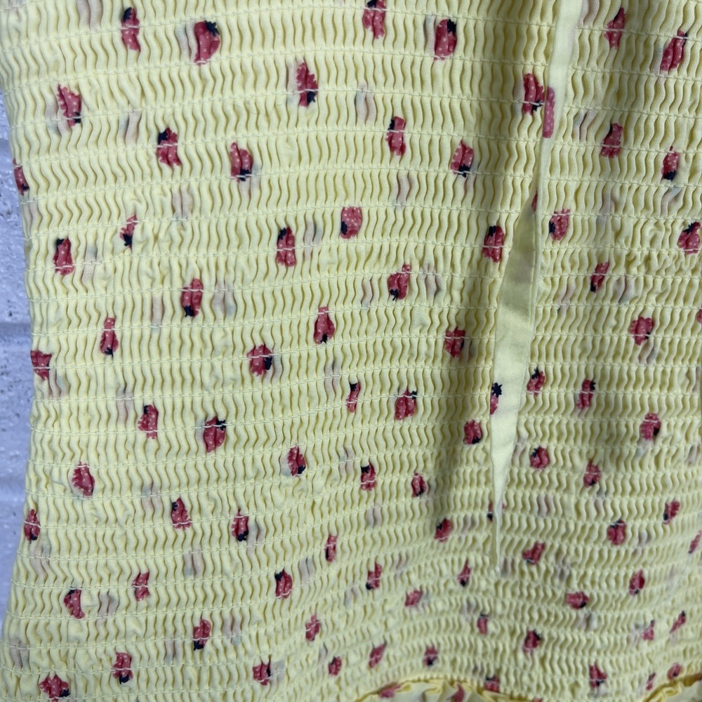 Free People Yellow Midi Dress with Strawberry Print - Picture 5 of 15